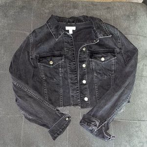 Cropped Black Jean Jacket